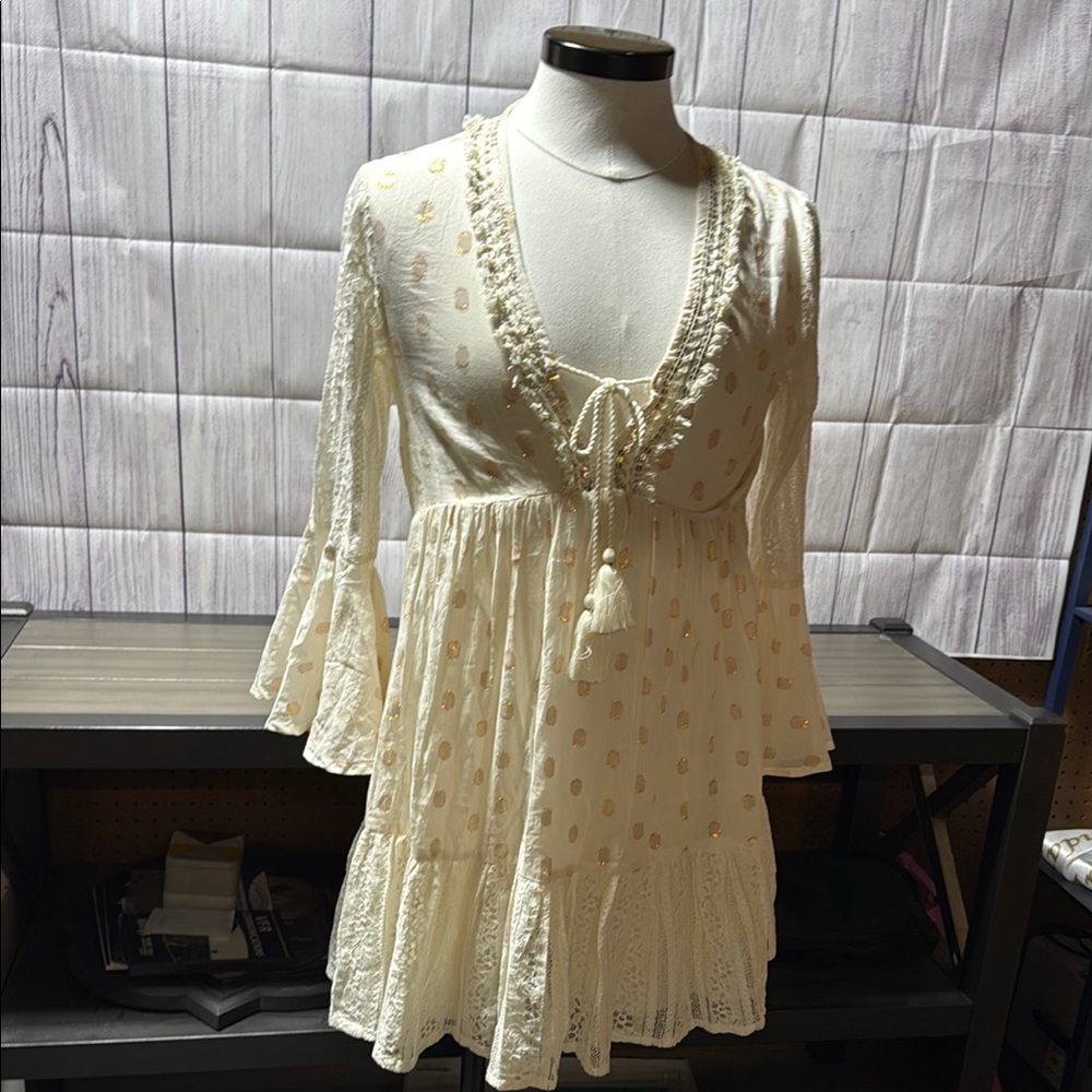 Cream Lace Boho Top